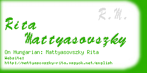 rita mattyasovszky business card